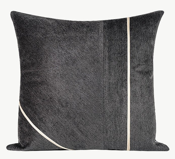 Contemporary Throw Pillow for Living Room, Modern Square Pillows, Abstract Black Throw Pillows for Couch, Simple Modern Sofa Throw Pillows-Grace Painting Crafts