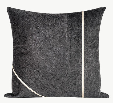 Contemporary Throw Pillow for Living Room, Modern Square Pillows, Abstract Black Throw Pillows for Couch, Simple Modern Sofa Throw Pillows-Grace Painting Crafts