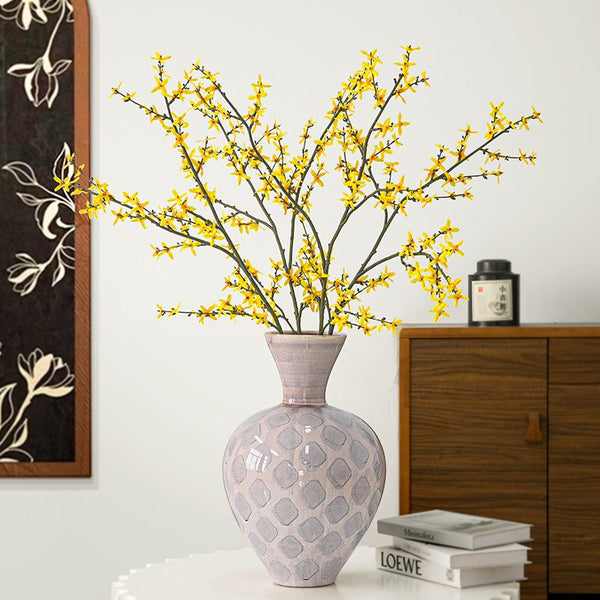 Unique Porcelain Flower Vases, Flower Vases on Table, Contemporary Vases for Modern Home Decor, Ceramic Bouquet Vases, Dining Table Centerpiece-Grace Painting Crafts