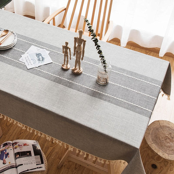 Dining Room Table Large Rectangle Table Cover, Modern Rectangular Table Cloth for Oval Table, Cotton and Linen Tablecloth for Kitchen-Grace Painting Crafts