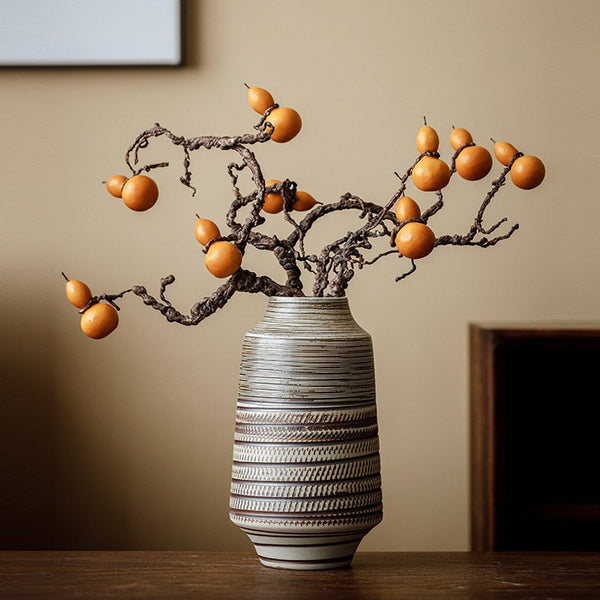 Centerpiece on Dining Table, Handmade Pottery Flower Vases Urn, Modern Bouquet Flower Vases, Water Holding Flower Vases, Large Flower Vase on Table-Grace Painting Crafts