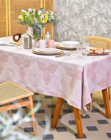 Simple Contemporary Pink Cotton Tablecloth, Square Tablecloth for Round Table,Large Rectangle Table Covers for Dining Room Table, Modern Table Cloths for Kitchen-Grace Painting Crafts