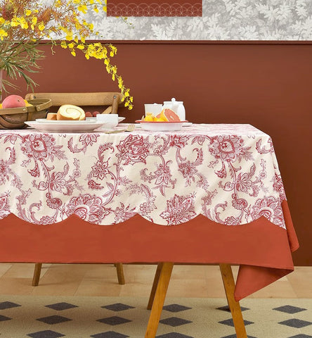 Extra Large Rectangle Tablecloth for Dining Room Table, Country Farmhouse Tablecloth, Flowers Pattern Rustic Table Covers for Kitchen, Square Tablecloth for Round Table-Grace Painting Crafts