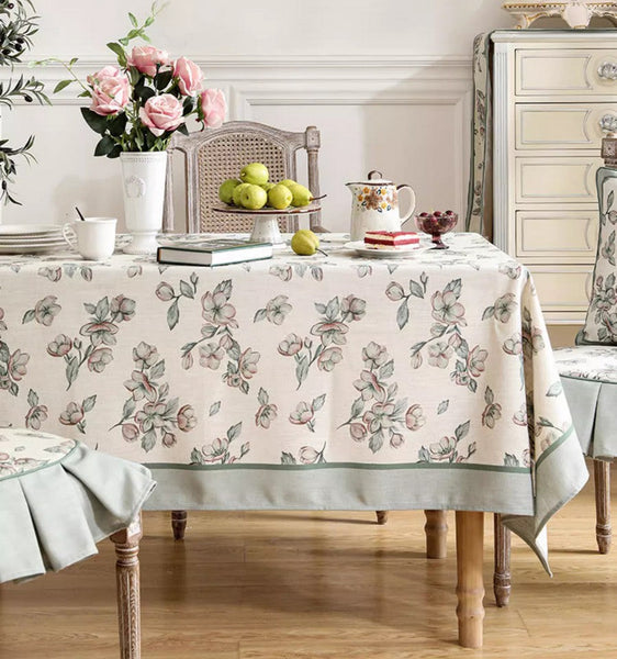 Extra Large Modern Tablecloth, Peach Blossom Table Cover, Rectangular Tablecloth for Dining Table, Square Linen Tablecloth for Coffee Table-Grace Painting Crafts