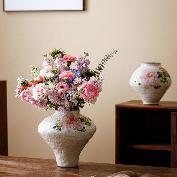 Flower Vases on Table, Handmade Water Holding Flower Vases, Centerpiece on Dining Table, Modern Porcelain Flower Vases, Ceramic Bouquet Vases-Grace Painting Crafts