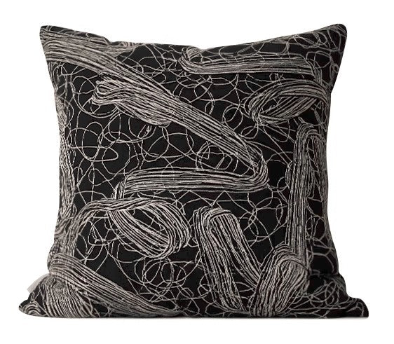 Decorative Pillow for Interior Design, Black Modern Throw Pillows, Simple Modern Throw Pillow for Couch, Modern Sofa Pillow Covers-Grace Painting Crafts