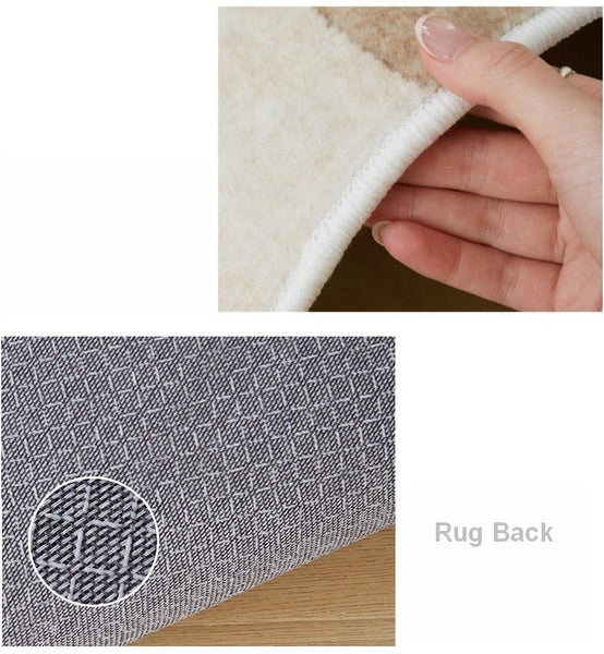 Unique Geometric Modern Rugs under Dining Room Table, Brown Modern Carpets for Office, Abstract Modern Rugs for Living Room, Contemporary Modern Rugs Next to Bed-Grace Painting Crafts