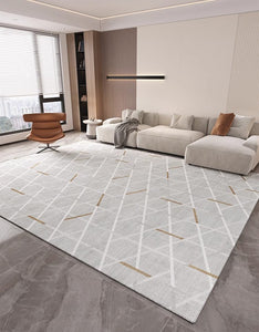 Abstract Area Rugs for Living Room, Geometric Contemporary Modern Rugs Next to Bed, Modern Rugs under Dining Room Table, Modern Carpets for Kitchen-Grace Painting Crafts