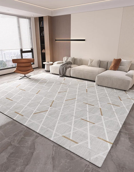 Abstract Area Rugs for Living Room, Geometric Contemporary Modern Rugs Next to Bed, Modern Rugs under Dining Room Table, Modern Carpets for Kitchen-Grace Painting Crafts
