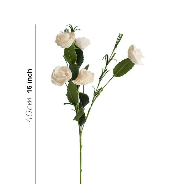 Flower Arrangement Ideas for Living Room, White Camellia Flowers, Modern Artificial Flowers for Home Decoration, Simple Artificial Floral for Bedroom-Grace Painting Crafts
