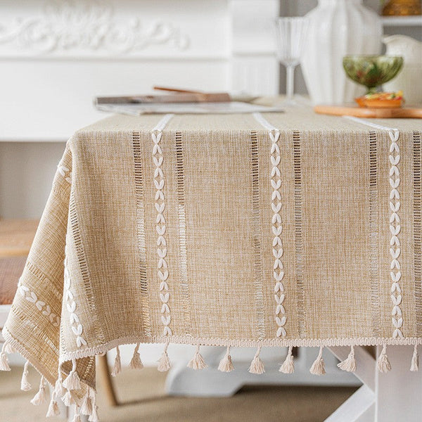 Modern Rectangular Table Cloth for Dining Room Table, Linen Square Tablecloth for Kitchen, Extra Large Table Covers for Sale-Grace Painting Crafts