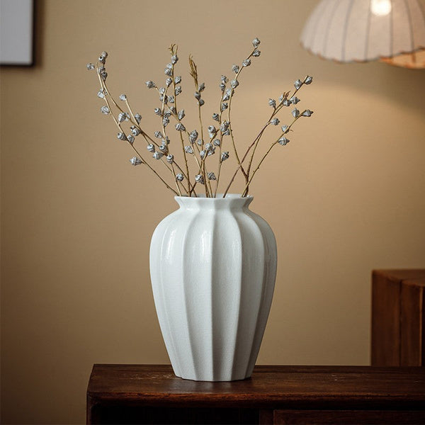 Large Flower Vases on Table, Centerpiece Ceramic Bud Vases, Porcelain Flower Vases, Handmade Water Holding Flower Vase-Grace Painting Crafts
