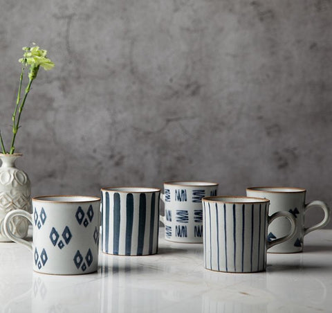 Pottery Tea Cup, Large Capacity Coffee Cup, Cappuccino Coffee Mug, Handmade Pottery Coffee Cup-Grace Painting Crafts