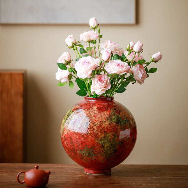 Large Pottery Flower Vases, Handmade Water Holding Flower Vases, Modern Bouquet Flower Vases, Centerpiece on Dining Table, Flower Vase on Table-Grace Painting Crafts