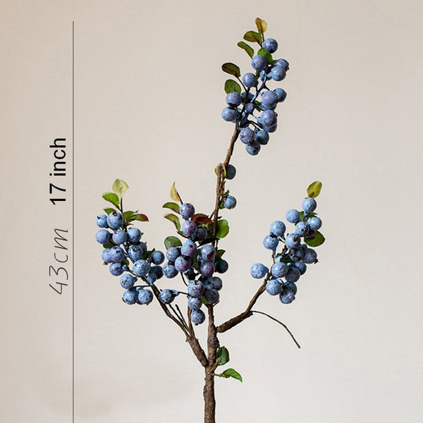 Simple Artificial Flowers for Home Decoration, Flower Arrangement Ideas for Living Room, Blue Cranberry Fruit Branch, Spring Artificial Floral for Bedroom-Grace Painting Crafts
