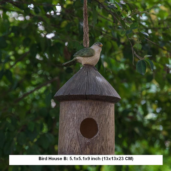 Resin Bird Nest for Garden Ornament, Bird House in the Garden, Lovely Birds House, Outdoor Decoration Ideas, Garden Ideas-Grace Painting Crafts