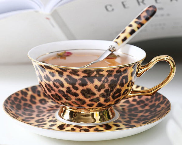 Creative Porcelain Tea Cup Saucer Set, Modern Ceramic Cups, 7.8 oz Ceramic Coffee Cups, Unique Tea Cup and Saucer in Gift Box-Grace Painting Crafts