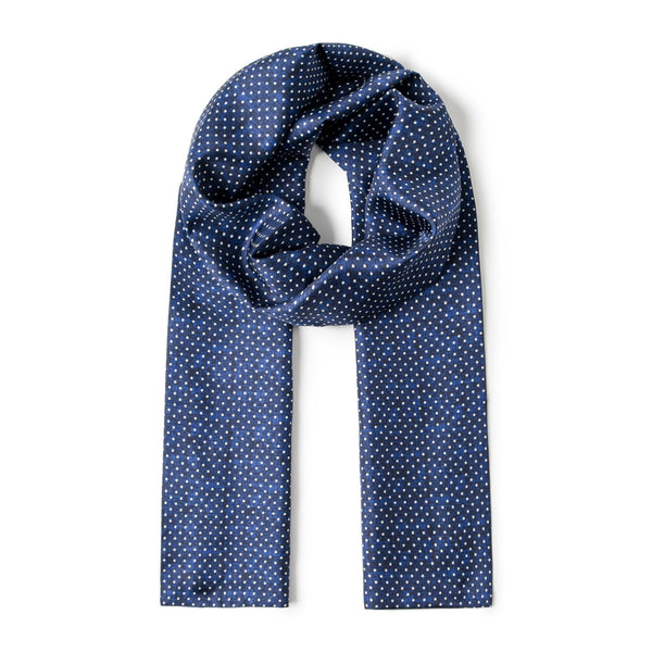 Formal Wear Silk Scarf, Silk Ascot For Men, British Style Long Scarf, Luxury Blue Silk Neck Scarf, Silk Scarf For Suit, Business Silk Scarf Men, Mens Spring Autumn Scarf, Lightweight Silk Scarf Men-Grace Painting Crafts