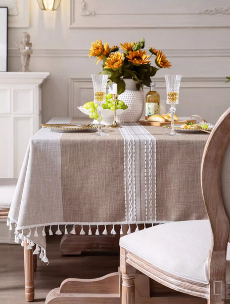 Large Cotton and Linen Rectangle Table Covers for Dining Room Table, Modern Table Cloth for Kitchen, Rectangular Tablecloths for Coffee Table-Grace Painting Crafts