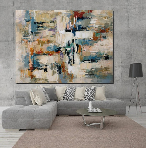 Extra Large Paintings, Acrylic Abstract Art, Modern Abstract Acrylic Painting, Living Room Wall Painting, Large Paintings for Living Room-Grace Painting Crafts