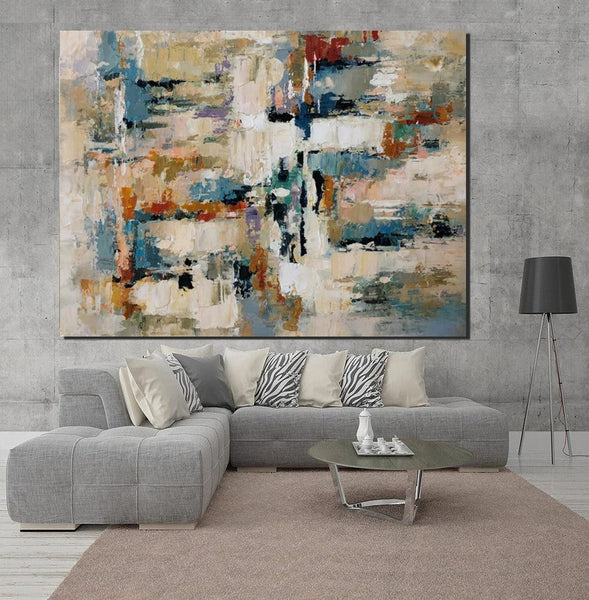 Extra Large Paintings, Acrylic Abstract Art, Modern Abstract Acrylic Painting, Living Room Wall Painting, Large Paintings for Living Room-Grace Painting Crafts