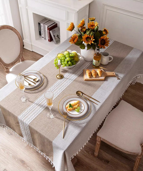Large Cotton and Linen Rectangle Table Covers for Dining Room Table, Modern Table Cloth for Kitchen, Rectangular Tablecloths for Coffee Table-Grace Painting Crafts