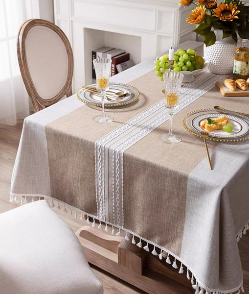 Large Cotton and Linen Rectangle Table Covers for Dining Room Table, Modern Table Cloth for Kitchen, Rectangular Tablecloths for Coffee Table-Grace Painting Crafts