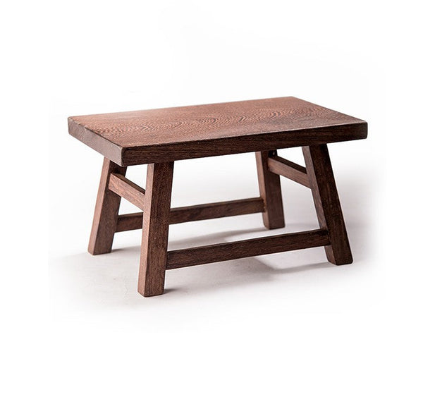 Shoe-changing Stool, Solid Wood low Stool, Wenge Wood Stool, Children's Wooden Stool, Sofa Stool, Dining Table Stool-Grace Painting Crafts
