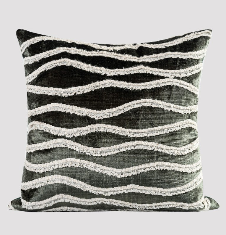 Large Simple Throw Pillow for Bedroom, Contemporary Pillows, Abstract Decorative Throw Pillows, Green Square Modern Throw Pillows for Couch-Grace Painting Crafts