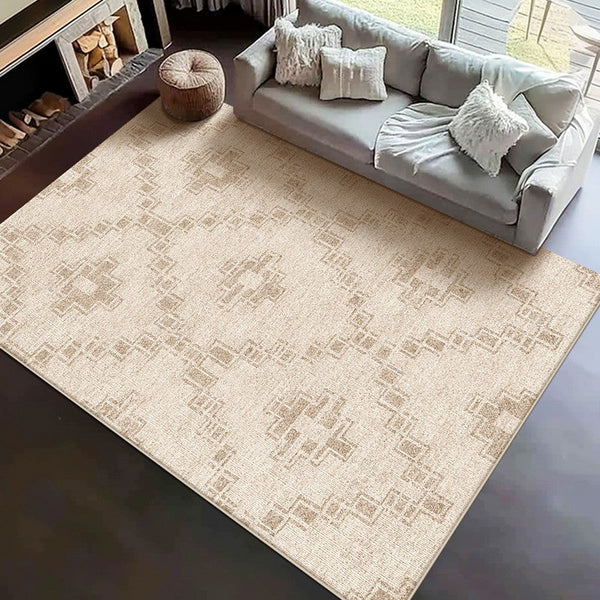 Contemporary Abstract Rugs under Dining Room Table, Modern Geometric Carpets for Bedroom, Modern Living Room Rug Placement Ideas-Grace Painting Crafts