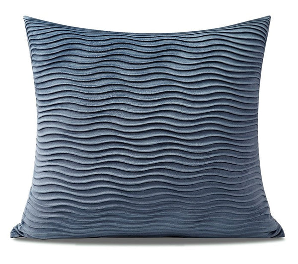 Abstract Blue Decorative Throw Pillows, Large Simple Throw Pillow for Interior Design, Geometric Contemporary Square Modern Throw Pillows for Couch-Grace Painting Crafts