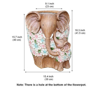 Beautiful Elephant Flowerpot, Modern Garden Flower Pot, Unique Animal Statue for Garden Ornaments, Resin Statue for Garden, Villa Outdoor Decor Gardening Ideas-Grace Painting Crafts