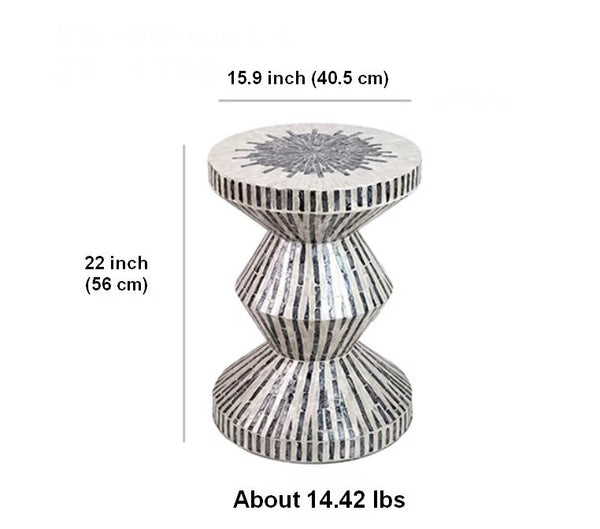 Shell Small Sofa Side Table, Bedside Small Side Table, Portable Casual Side Table, Contemporary Round Side Table, Creative Coffee Table-Grace Painting Crafts