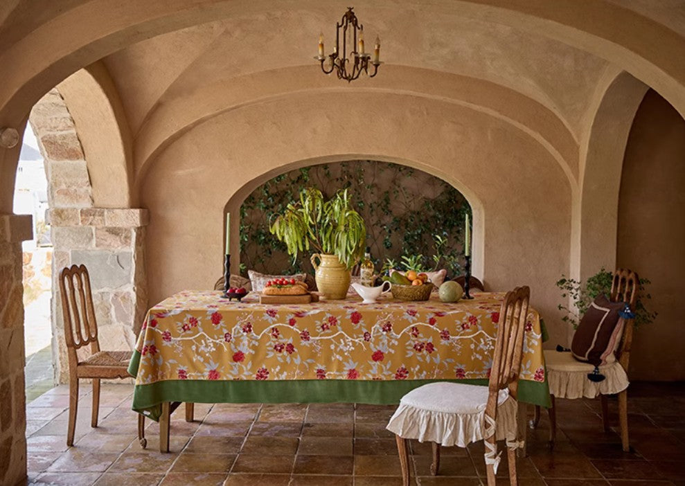 Farmhouse Table Cloth, Dining Room Flower Table Cloths, Large Square Tablecloth for Round Table, Extra Large Rectangular Table Covers for Kitchen-Grace Painting Crafts