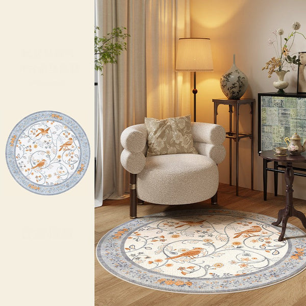 Dining Room Contemporary Round Rugs, Bedroom Modern Round Rugs, Modern Rug Ideas for Living Room, Circular Modern Rugs under Chairs-Grace Painting Crafts