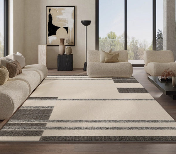 Abstract Area Rugs for Living Room, Geometric Contemporary Modern Rugs Next to Bed, Modern Carpets for Office, Modern Soft Rugs under Dining Room Table-Grace Painting Crafts