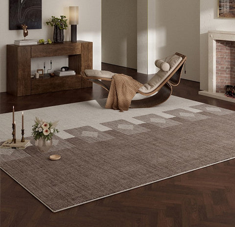 Abstract Modern Rugs for Living Room, Contemporary Modern Rugs Next to Bed, Modern Rugs under Dining Room Table, Mid Century Geometric Carpets-Grace Painting Crafts