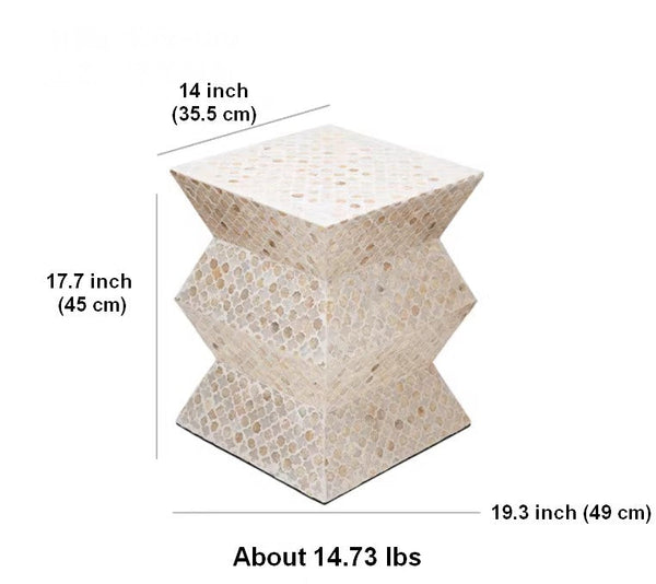 Unique Small End Table, Contemporary Bedside Table, Portable Casual Side Table, Shell Small Sofa Side Table, Creative Coffee Table-Grace Painting Crafts