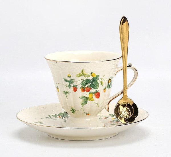 Beautiful British Tea Cups, Elegant Bone China Porcelain Tea Cup Set, Traditional English Tea Cups and Saucers, Unique Ceramic Coffee Cups-Grace Painting Crafts