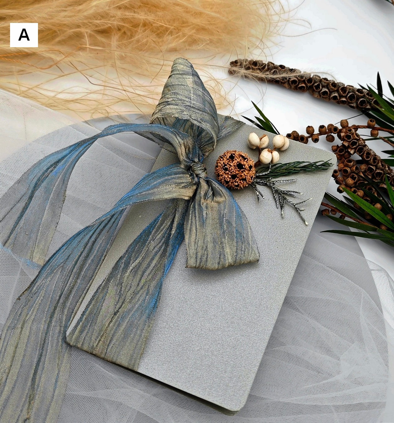 Original Handmade Anniversary Greeting Card, Creative Birthday Greeting Card, Beautiful Valentine's Day Greeting Card, Unique Wedding Greeting Card, Dried Flower Bowknot Greeting Cards-Grace Painting Crafts