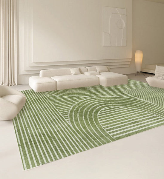 Dining Room Modern Rugs, Modern Living Room Rugs, Green Thick Soft Modern Rugs for Living Room, Contemporary Rugs for Bedroom-Grace Painting Crafts