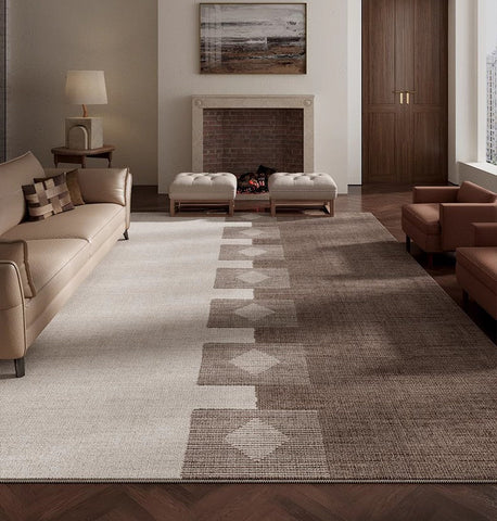 Modern Rugs under Dining Room Table, Mid Century Geometric Carpets, Abstract Modern Rugs for Living Room, Contemporary Modern Rugs Next to Bed-Grace Painting Crafts