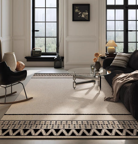 Large Geometric Contemporary Rugs, Mid Century Modern Rugs for Living Room, Abstract Contemporary Modern Rugs for Dining Room-Grace Painting Crafts