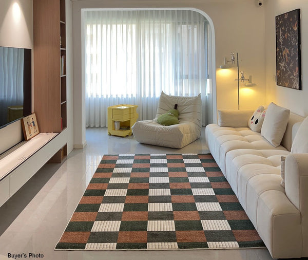 Mid Century Geometric Carpets, Modern Rugs under Dining Room Table, Abstract Modern Rugs for Living Room, Contemporary Modern Rugs Next to Bed-Grace Painting Crafts
