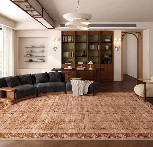 Large Abstract Rugs for Living Room, Mid Century Geometric Contemporary Modern Rugs Next to Bed, Large Modern Area Rugs-Grace Painting Crafts