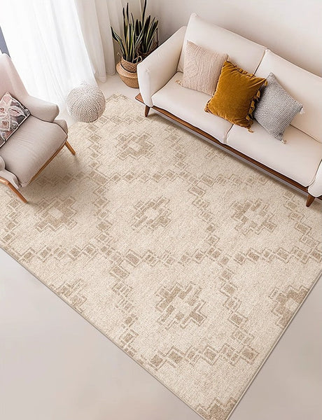 Contemporary Abstract Rugs under Dining Room Table, Modern Geometric Carpets for Bedroom, Modern Living Room Rug Placement Ideas-Grace Painting Crafts