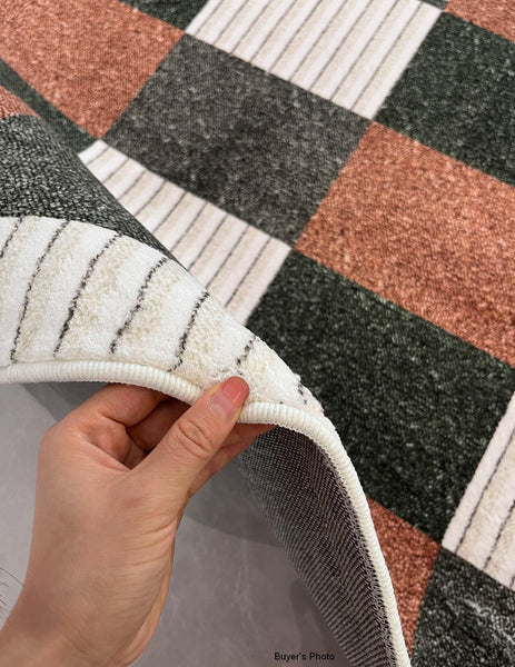 Mid Century Geometric Carpets, Modern Rugs under Dining Room Table, Abstract Modern Rugs for Living Room, Contemporary Modern Rugs Next to Bed-Grace Painting Crafts