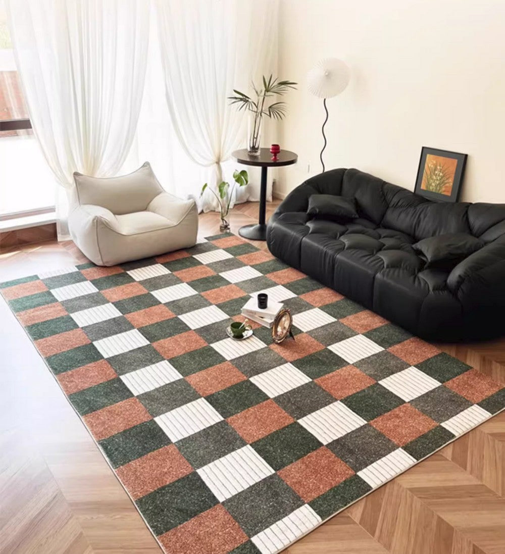 Mid Century Geometric Carpets, Modern Rugs under Dining Room Table, Abstract Modern Rugs for Living Room, Contemporary Modern Rugs Next to Bed-Grace Painting Crafts