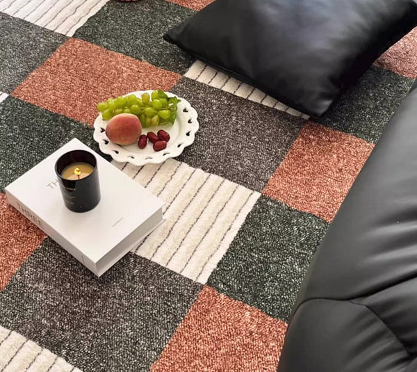 Mid Century Geometric Carpets, Modern Rugs under Dining Room Table, Abstract Modern Rugs for Living Room, Contemporary Modern Rugs Next to Bed-Grace Painting Crafts