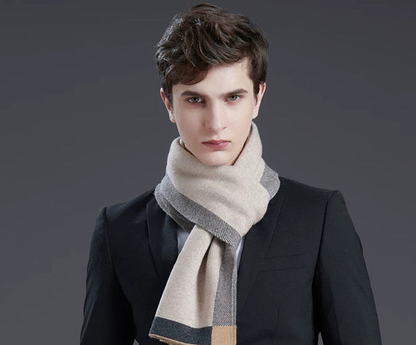 Modern Wool Scarf for Men, Modern Casual Scarf Men, Men's Winter Scarf, Formal Men Scarf Styles, Men's Wool Scarf Winter, Business Wool Scarf for Gentleman-Grace Painting Crafts
